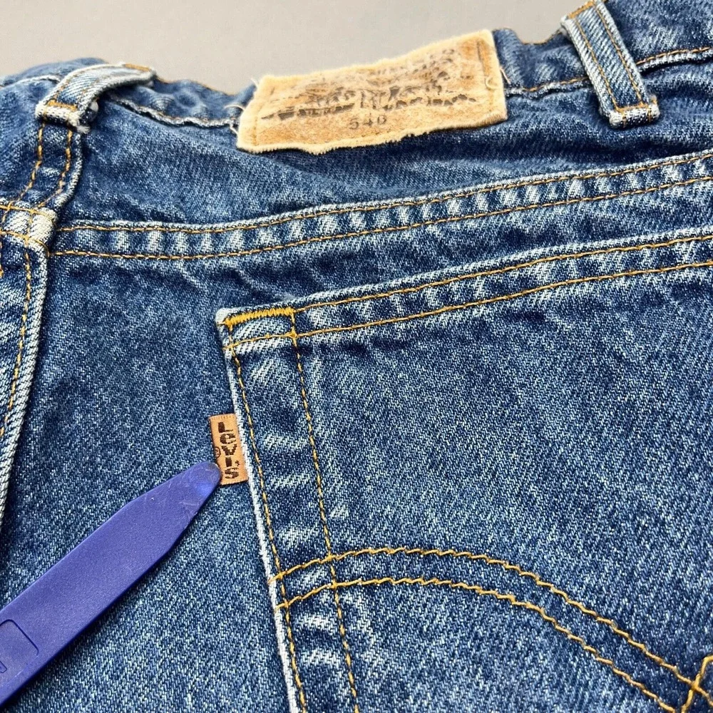 Levi Strauss 540 Brown Tab Vintage 90s Relaxed Fit Jeans Talon Zip Sz‎ 36 (35